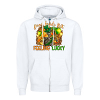 White dead inside but feeling lucky Zipper Hoodie - NancyCooperArtShop
