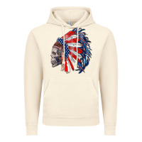 Vintage Artic american indian headdress with skull Vintage Hoodie - RanaPortraitStore