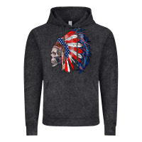 Vintage Black american indian headdress with skull Vintage Hoodie - RanaPortraitStore
