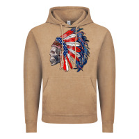 Vintage Coffee american indian headdress with skull Vintage Hoodie - RanaPortraitStore