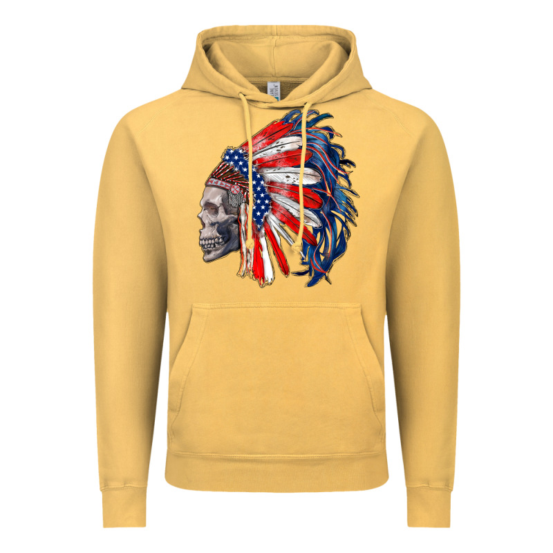 American Indian Headdress With Skull Vintage Hoodie by RanaPortraitStore | Teevron