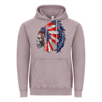 Vintage Zinc american indian headdress with skull Vintage Hoodie - RanaPortraitStore