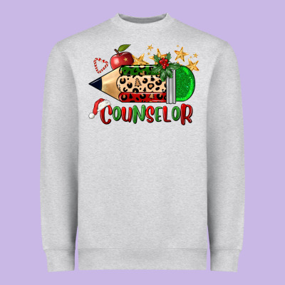Christmas Counselor Pencil Heavyweight Sweatshirt Designed By Fadigitalartstudio
