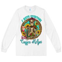 White i hate everyone but coffee helps western skeleton coffee sunflowers Long Sleeve Tee - Artiststas
