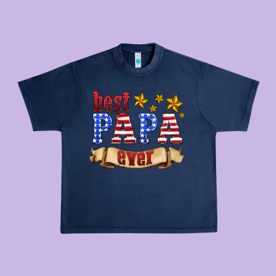 Best Papa Ever Urban Heavy Tee Designed By Hra Design Shop