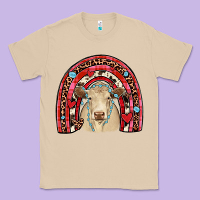 Valentines Charolais  Rainbow Classic Tee Designed By Jahusdesignshop