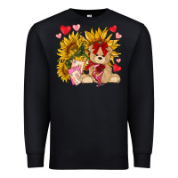 Black valentines day sunflowers with bear hjf Premium Sweatshirt - NancyCooperArtShop
