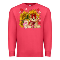 Cardinal valentines day sunflowers with bear hjf Premium Sweatshirt - NancyCooperArtShop