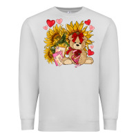Dove Grey valentines day sunflowers with bear hjf Premium Sweatshirt - NancyCooperArtShop