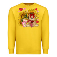 Lemon valentines day sunflowers with bear hjf Premium Sweatshirt - NancyCooperArtShop