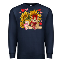 Navy valentines day sunflowers with bear hjf Premium Sweatshirt - NancyCooperArtShop