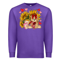 Purple valentines day sunflowers with bear hjf Premium Sweatshirt - NancyCooperArtShop