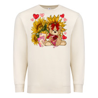 Valentines Day Sunflowers With Bear Hjf Premium Sweatshirt | Teevron