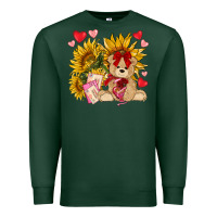Sports Green valentines day sunflowers with bear hjf Premium Sweatshirt - NancyCooperArtShop