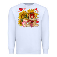 White valentines day sunflowers with bear hjf Premium Sweatshirt - NancyCooperArtShop