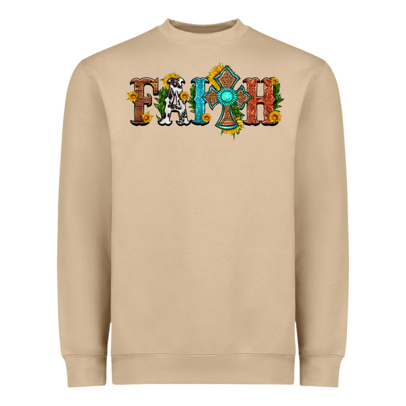 Faith With Cross And Sunflower Heavyweight Sweatshirt by HRA Design Shop | Teevron