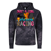 Cloud Black just a girl who loves racing Vintage Hoodie - Zillion Design Studio