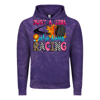 Cloud Purple just a girl who loves racing Vintage Hoodie - Zillion Design Studio