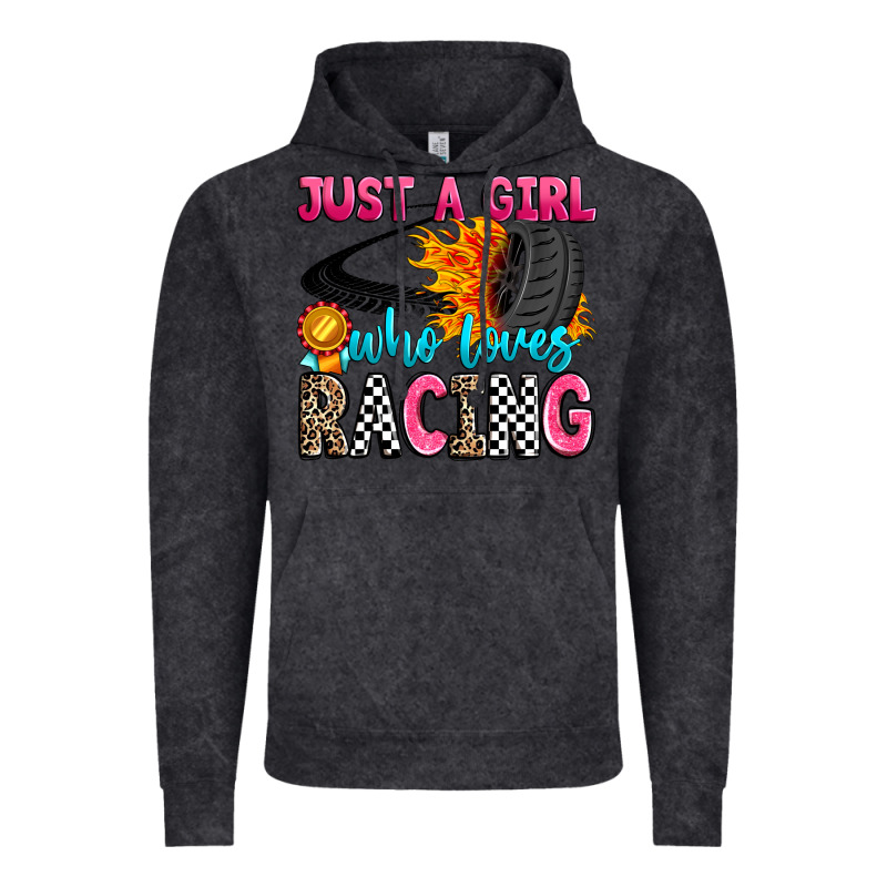 Just A Girl Who Loves Racing Vintage Hoodie by Zillion Design Studio | Teevron