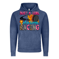 Vintage Denim just a girl who loves racing Vintage Hoodie - Zillion Design Studio