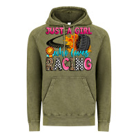 Vintage Olive just a girl who loves racing Vintage Hoodie - Zillion Design Studio