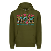 Army Green mom the heart of the family Premium Hoodie - Artiststas