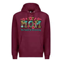 Burgundy mom the heart of the family Premium Hoodie - Artiststas