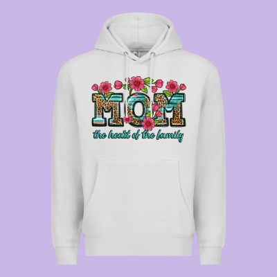 Mom The Heart Of The Family Premium Hoodie Designed By Artiststas