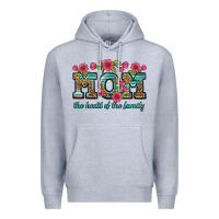 Heather Grey mom the heart of the family Premium Hoodie - Artiststas