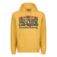 Mustard mom the heart of the family Premium Hoodie - Artiststas