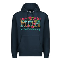 Navy mom the heart of the family Premium Hoodie - Artiststas