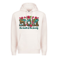 Pale Pink mom the heart of the family Premium Hoodie - Artiststas
