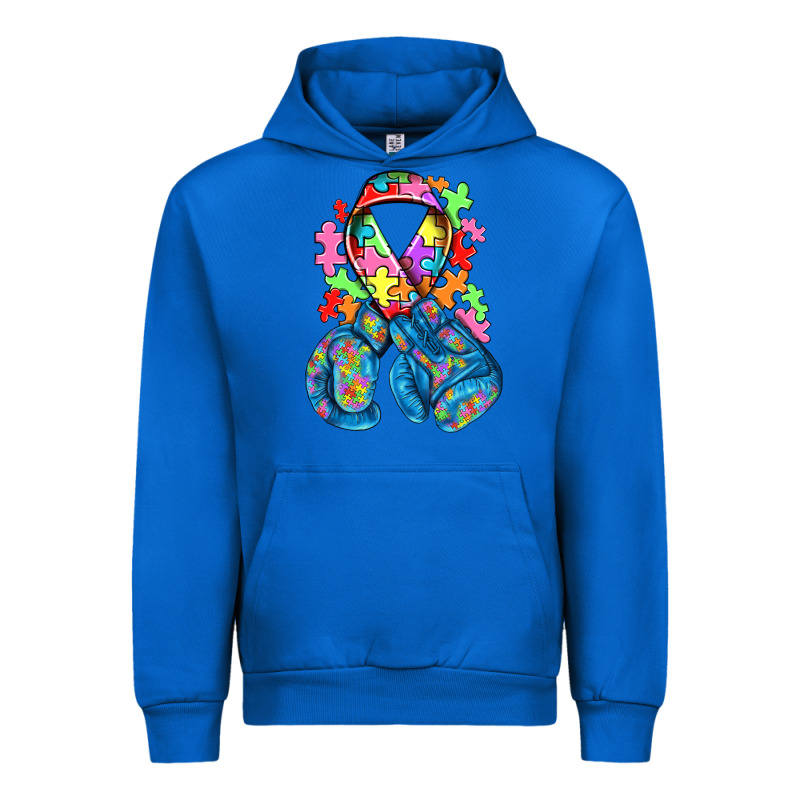 Autism Awareness With Boxing Gloves Urban Hoodie by NancyCooperArtShop | Teevron