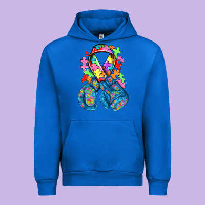 Autism Awareness With Boxing Gloves Urban Hoodie Designed By Nancycooperartshop