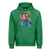 Emerald autism awareness with boxing gloves Urban Hoodie - NancyCooperArtShop