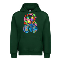 Forest Green autism awareness with boxing gloves Urban Hoodie - NancyCooperArtShop