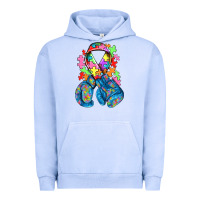 Pigment Grape Ice autism awareness with boxing gloves Urban Hoodie - NancyCooperArtShop
