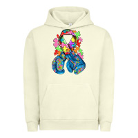 Pigment Pistachio autism awareness with boxing gloves Urban Hoodie - NancyCooperArtShop