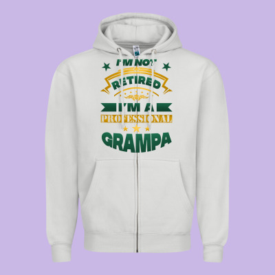 I'm Not Retired I'm A Professional Grampa Zipper Hoodie Designed By Jasminsmagicworld