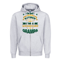 Heather Grey i'm not retired i'm a professional grampa Zipper Hoodie - Jasminsmagicworld