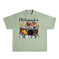 Oil Green photographer floral butterfly film roll vintage camera Urban Heavy Tee - FaDigitalArtStudio