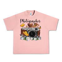 Salmon photographer floral butterfly film roll vintage camera Urban Heavy Tee - FaDigitalArtStudio