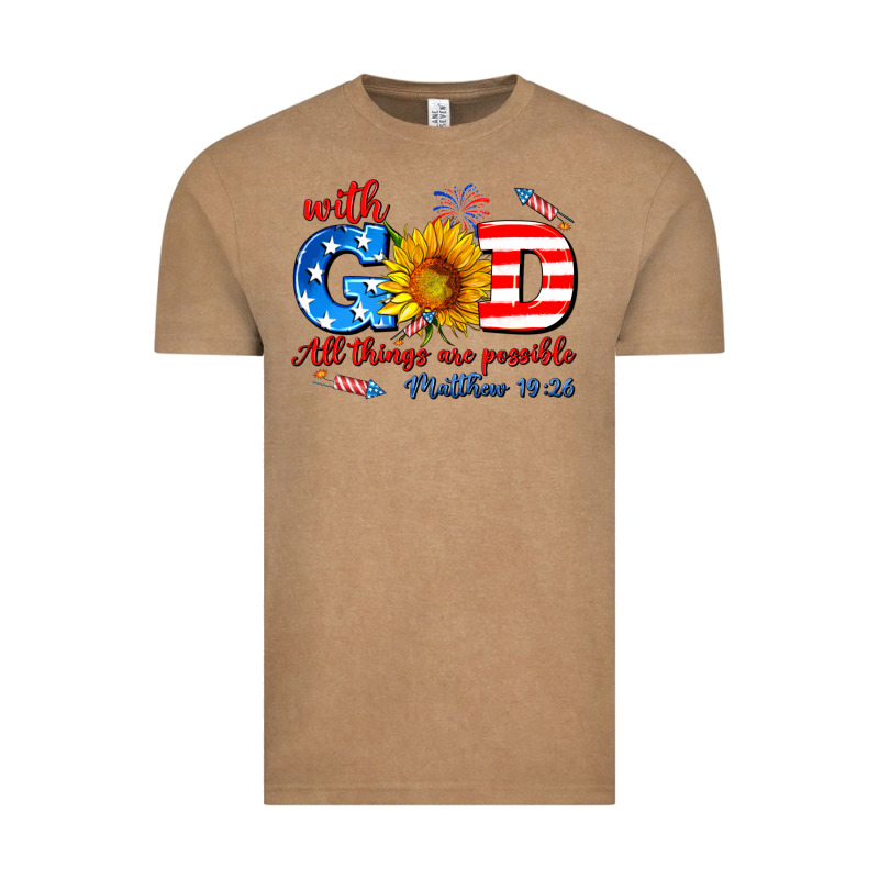 With God All Things Are Possible Usa Vintage Tee by AdoDesignShop | Teevron