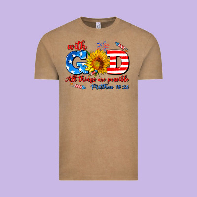 With God All Things Are Possible Usa Vintage Tee Designed By Adodesignshop