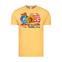 Vintage Mustard with god all things are possible usa Vintage Tee - AdoDesignShop
