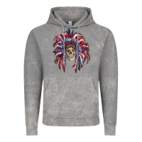 Cloud Rock american flag indian headdress with skull Vintage Hoodie - RanaPortraitStore