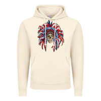 Vintage Artic american flag indian headdress with skull Vintage Hoodie - RanaPortraitStore