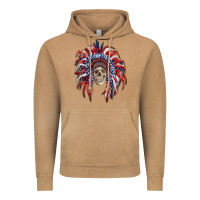 Vintage Camel american flag indian headdress with skull Vintage Hoodie - RanaPortraitStore