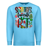 Ocean Blue santas favorite rt nurse Premium Sweatshirt - MaliasSmallBusiness