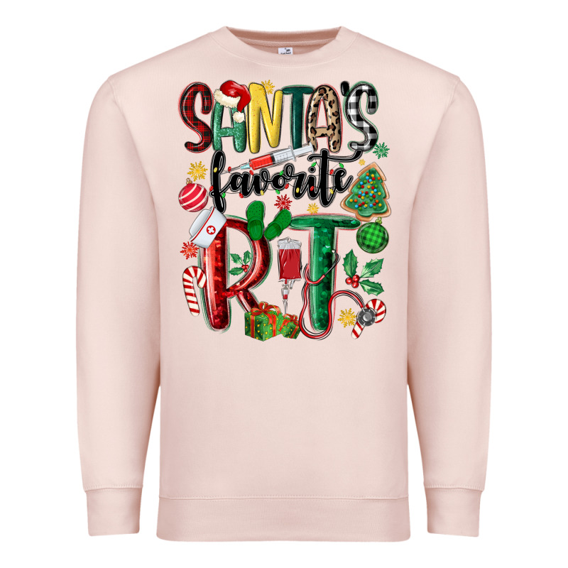 Santas Favorite Rt Nurse Premium Sweatshirt by MaliasSmallBusiness | Teevron
